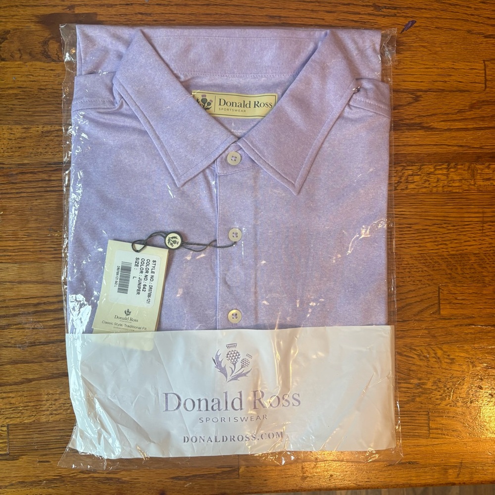 Donald Ross Sportswear Mens Golf Juniper 1/4 Button Down Polo Short Sleeve Shirt - Picture 2 of 2